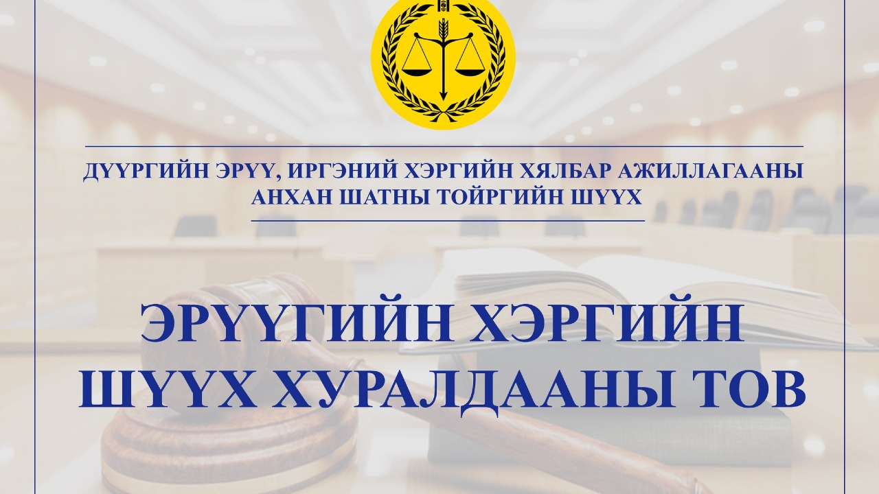 ШҮҮХ ХУРАЛДААНЫ ТОВ /2025.01.20-2025.01.25/ 
